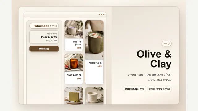 תצוגת חנות לדוגמה עבור קטלוג